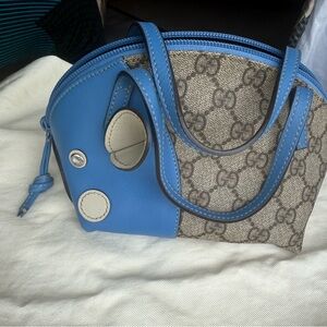 New- GUCCI Supreme Zoo Pig blue Mini bag
